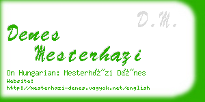 denes mesterhazi business card